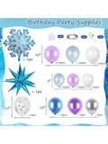 Snow Balloon Garland Kit with Snowflake and Pearl Balloons for Winter Parties