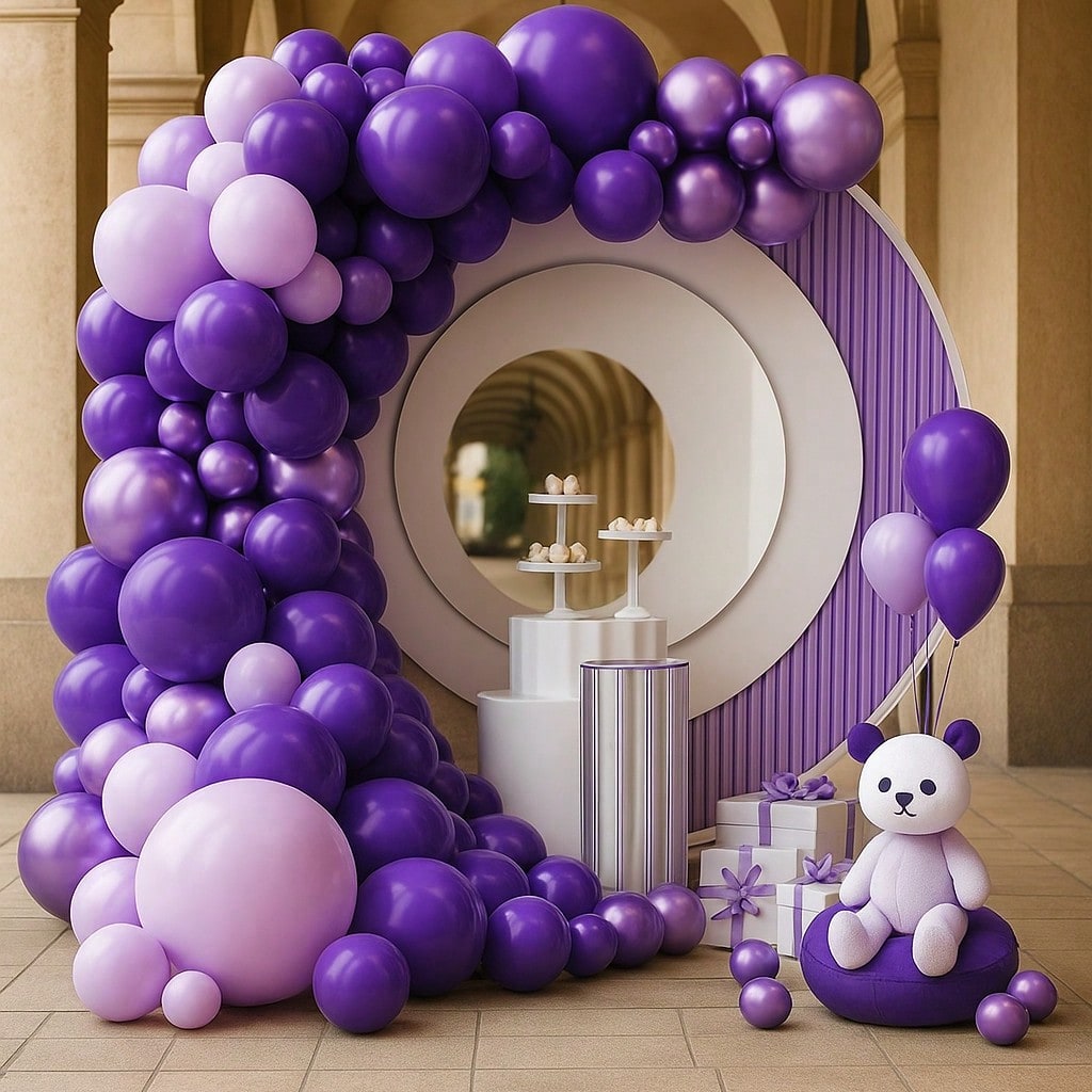 124-Pc Macaron Matte Metallic Balloon Garland Kit for Weddings and Birthday Parties