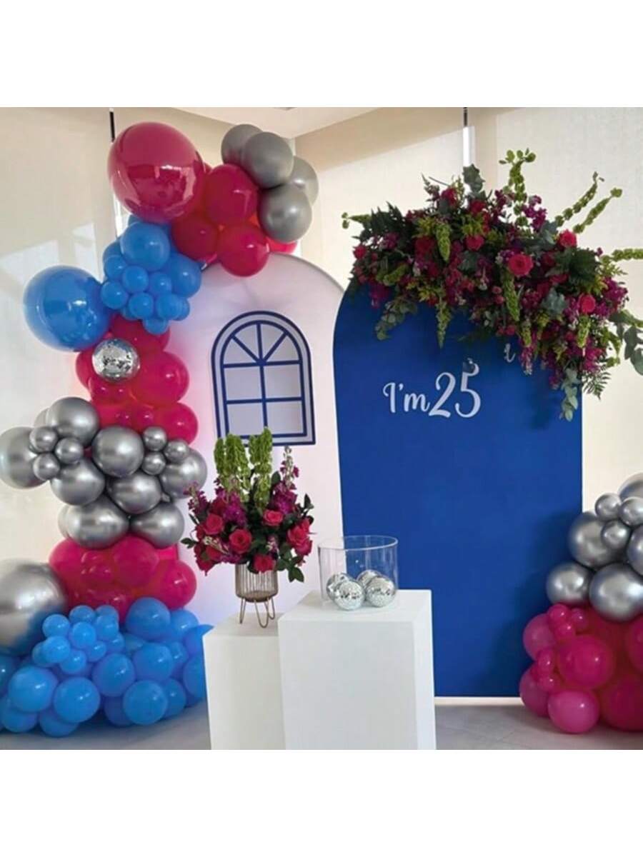 Blue Balloon Arch Kit, Blue Hot Pink Balloons Birthday Party, 5 10 18 Inch Rose Red Birthday Balloon Garland Kit DIY Backdrop,Wedding, Anniversary, Party Decoration -