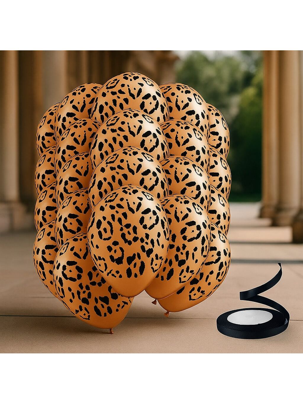 25-Piece Leopard and Cheetah Print Jungle Animal Balloons