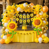 146pcs Sunflower Birthday Party Kit Banner Balloon Arch Table Decor