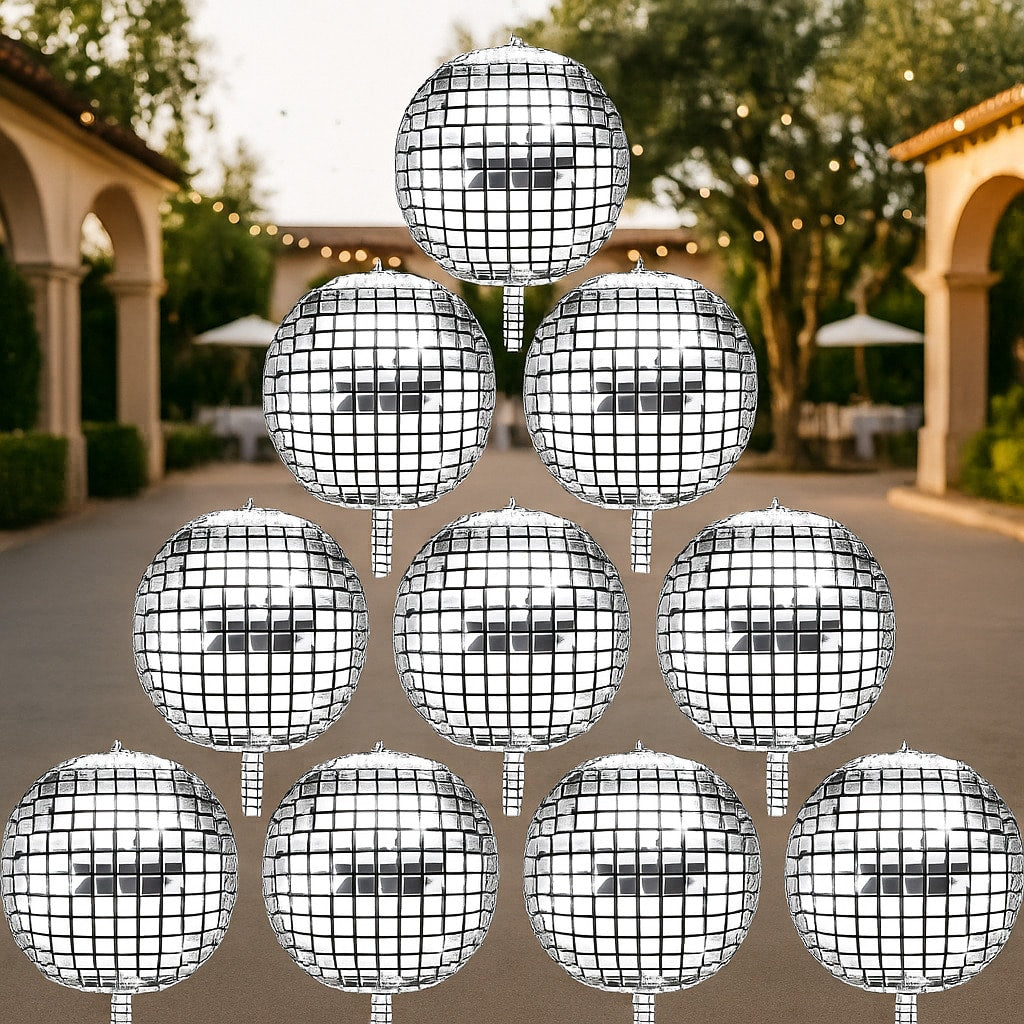 10 Disco Foil 22 Inch Mirror Metallic Balloons for Birthday Wedding and Party