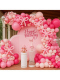 140pcs Hot Pink Balloon Arch Kit with Light & Metallic Pink Balloons