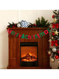 Merry Christmas Banner with Letters and Tree for Mantel Fireplace or Wall Decor