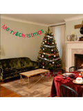 Merry Christmas Banner with Letters and Tree for Mantel Fireplace or Wall Decor