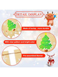 Rustic Happy Holidays Burlap Banner Pre-Strung with Red Letters and Tree Accents
