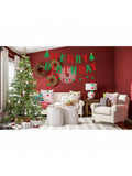 Merry Birthday Banner Glittery Sign for Christmas Birthday and Holiday Celebrations