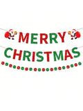 3-Pack Merry Christmas Glitter Banner with Santa and Dot Garland for Decor