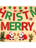 3-Pack Merry Christmas Glitter Banner with Santa and Dot Garland for Decor