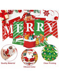 Merry Christmas Banner with Hanging Swirls, Santa & Snowman Decor