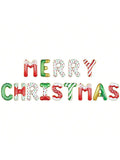 Merry Christmas Banner with Aluminum Foil Balloons for Party Decorations
