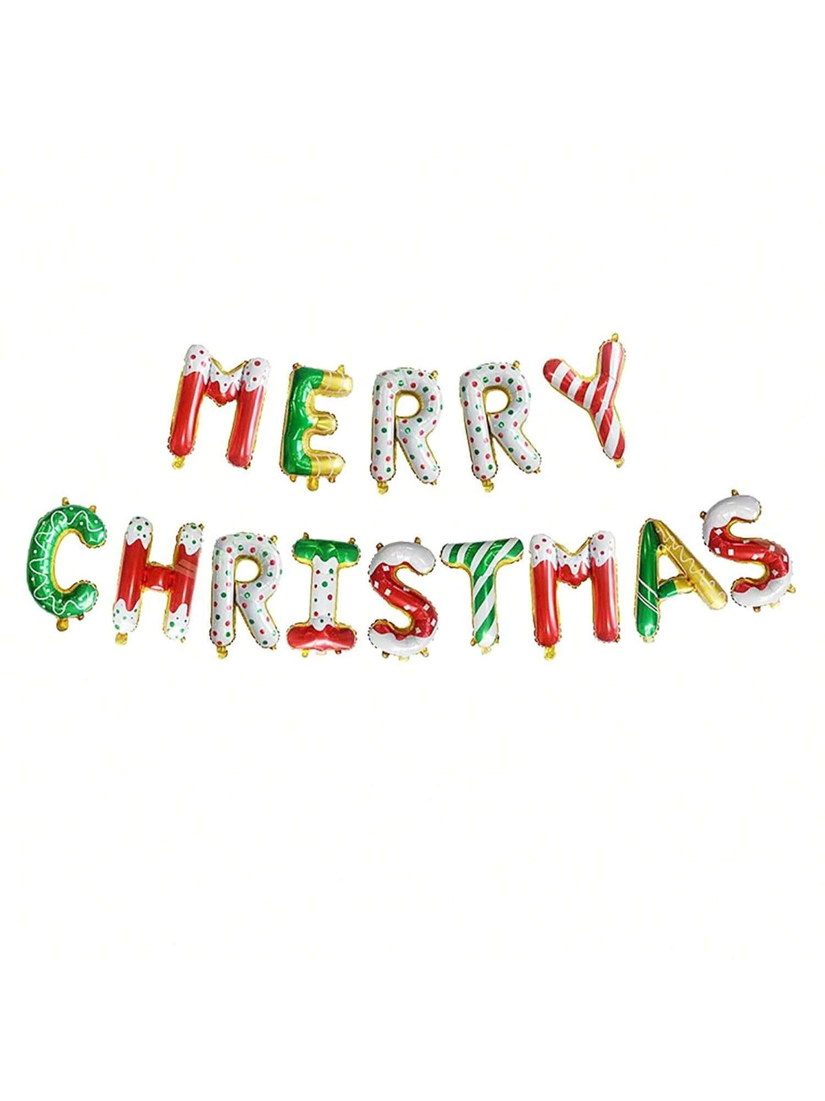 Merry Christmas Banner with Aluminum Foil Balloons for Party Decorations