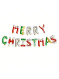 Merry Christmas Banner with Aluminum Foil Balloons for Party Decorations