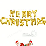16 Inch Gold Merry Christmas Foil Balloons for Indoor and Outdoor Decor