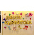 16 Inch Gold Merry Christmas Foil Balloons for Indoor and Outdoor Decor