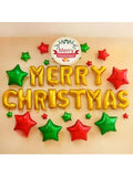 16 Inch Gold Merry Christmas Foil Balloons for Indoor and Outdoor Decor