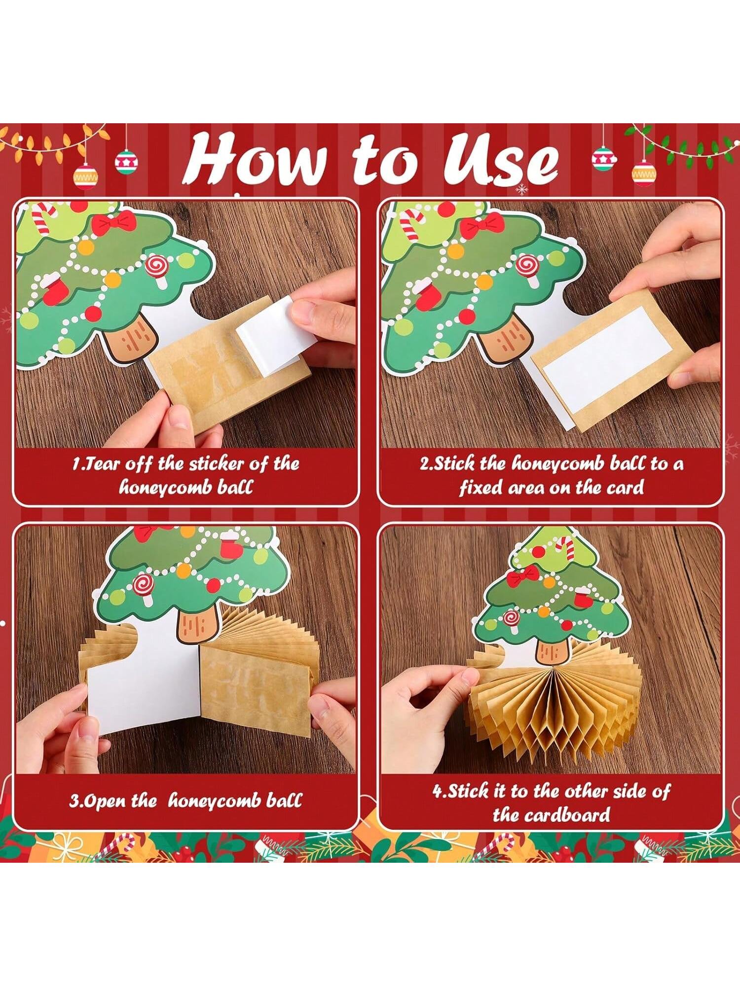 12pcs Christmas Honeycomb Table Centerpieces Gingerbread Winter Holiday Decor