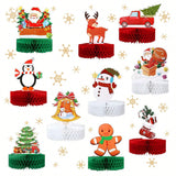 10-Pack Christmas Honeycomb Table Centerpieces Holiday Party Table Decor