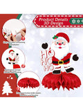 8-Piece 3D Double-Sided Christmas Honeycomb Centerpieces with Santa and Snowman