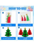 3-Piece Paper Christmas Tree Honeycomb Centerpieces for Holiday Table Decor