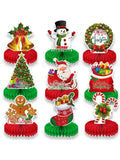 9-Piece Christmas Honeycomb Table Centerpieces for Holiday Party Decor