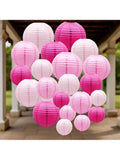 21pcs Pink Hanging Paper Lanterns Party Decorations