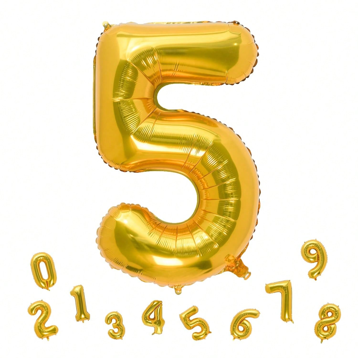 32 Inch Gold Number 5 Foil Balloon for Birthday Wedding or Anniversary