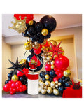 135PCS Black Red Chrome Gold Balloon Garland Birthday & Graduation
