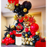 135PCS Black Red Chrome Gold Balloon Garland Birthday & Graduation