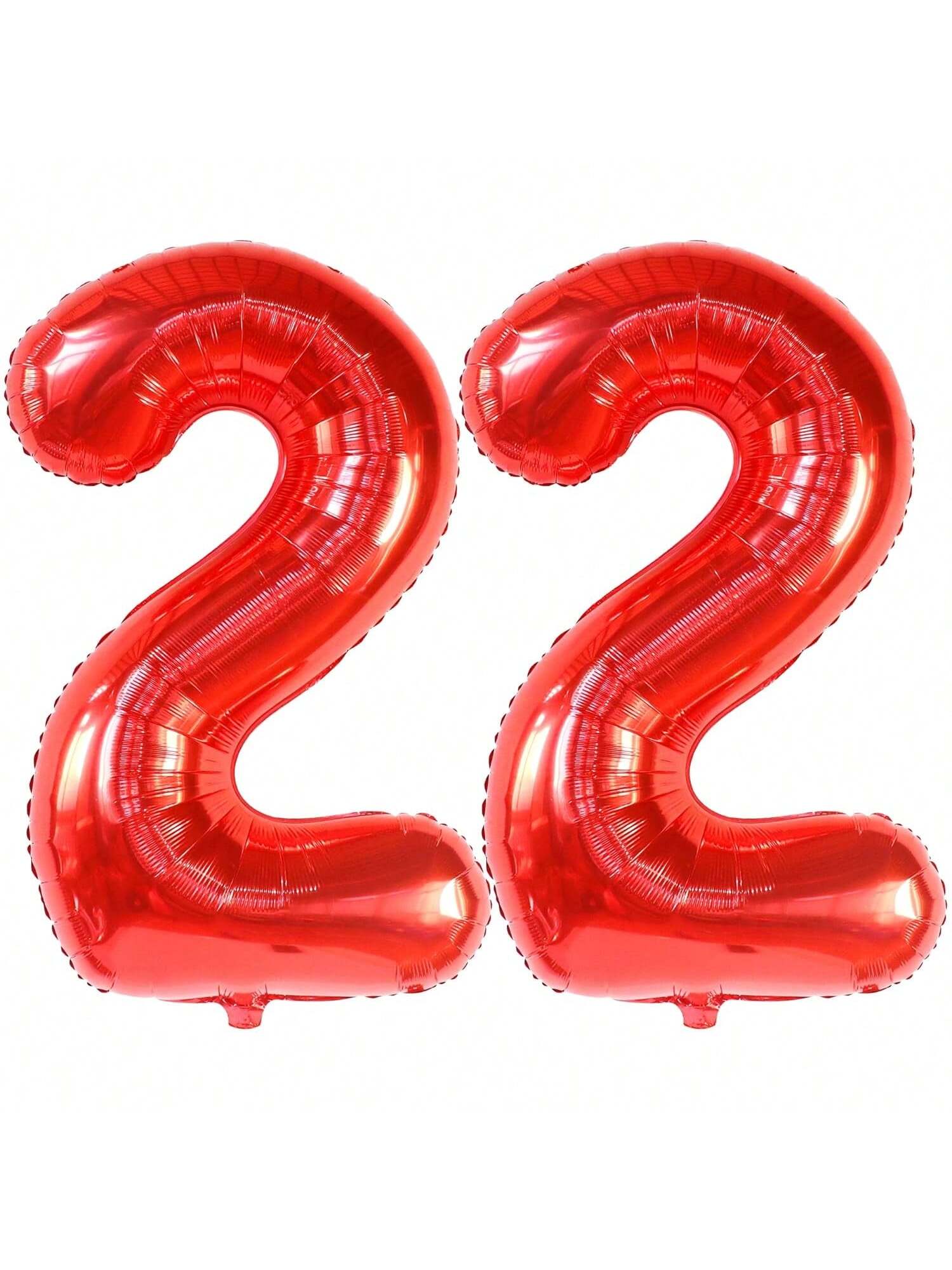 40-Inch Red Number 22 Balloon for Birthday Party Decorations