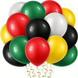 Juneteenth Balloons 100 pcs Red Green Yellow Black White 12 Inch