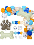 103pc Blue Balloon Garland with Dog Paw and Bone Balloons for Shower