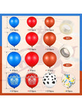 130pc Western Cow Bandana Balloon Arch Kit in Red and Blue