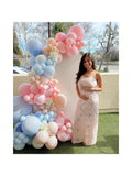 140 Pc Pastel Blue Balloon Garland Kit Various Sizes for Gender Reveal and Parties