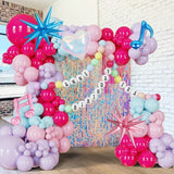 190PCS Pink Purple Blue Balloon Garland Heart Star Balloons Party Decor