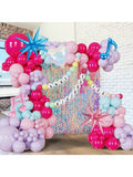190PCS Pink Purple Blue Balloon Garland Heart Star Balloons Party Decor
