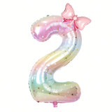 38-Inch Rainbow Number Foil Balloon for Kids Birthday or Wedding Party Decor
