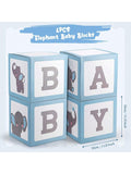 Elephant Balloon Box Decorations 4 pcs Blue First Birthday Party