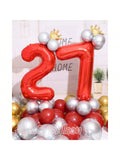 40 Inch Red Number 27 Foil Balloon for Birthday or Anniversary Decor