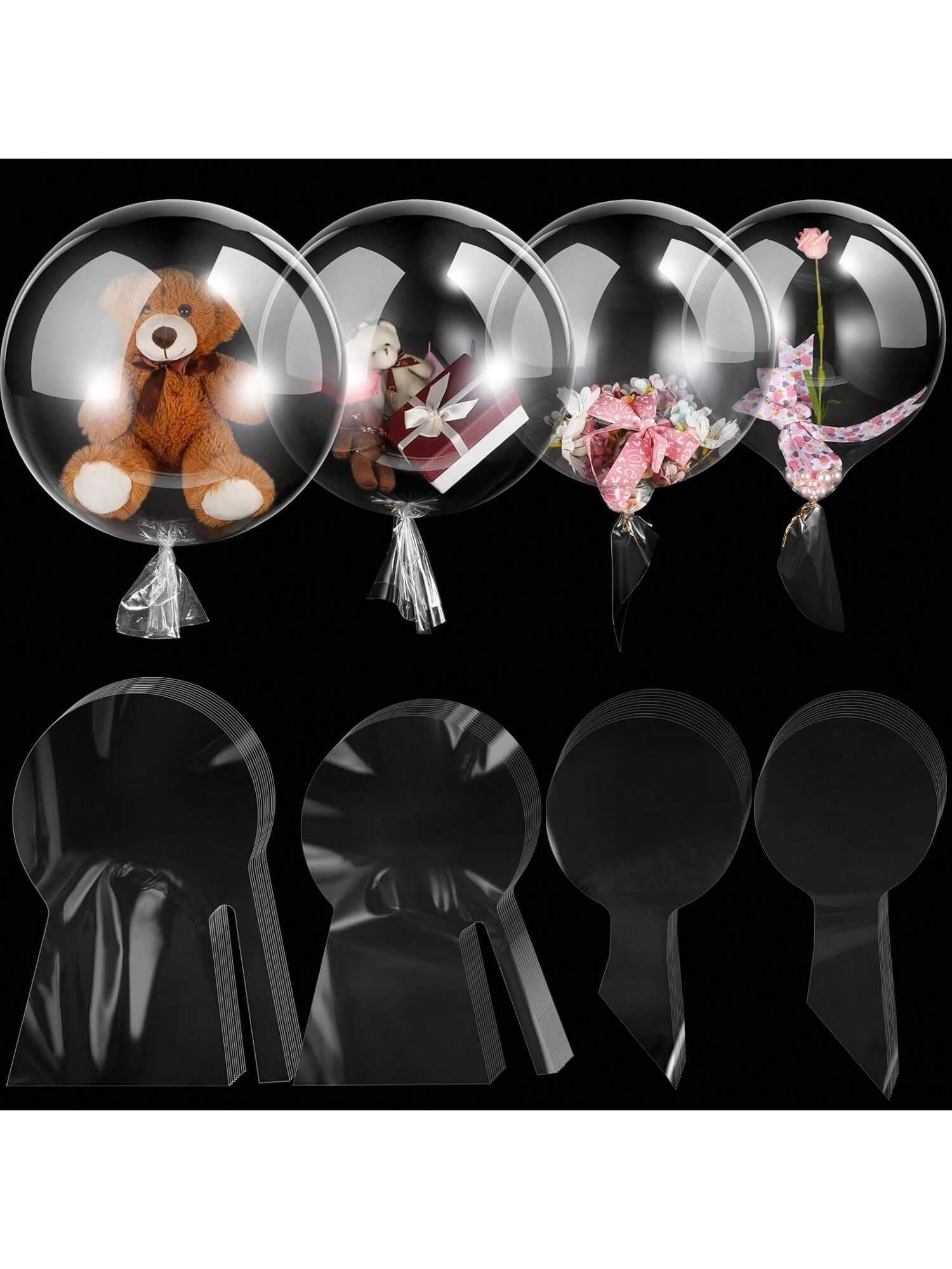 40pcs Clear Bobo Stuffed Balloons for Weddings Birthdays Party Decor