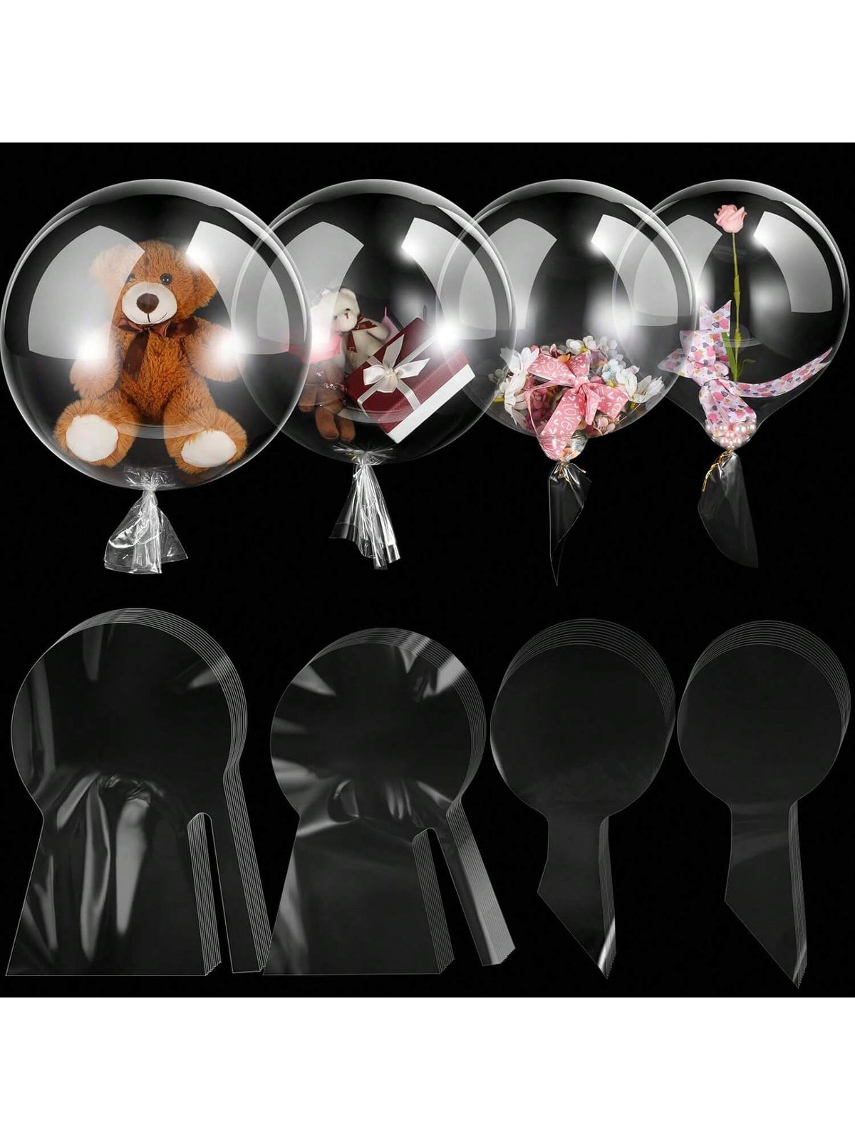 40pcs Clear Bobo Stuffed Balloons for Weddings Birthdays Party Decor