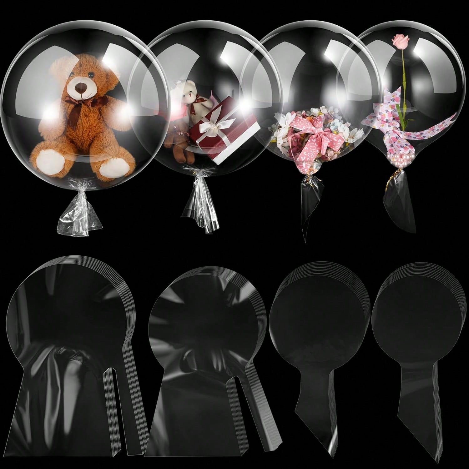 40pcs Clear Bobo Stuffed Balloons for Weddings Birthdays Party Decor