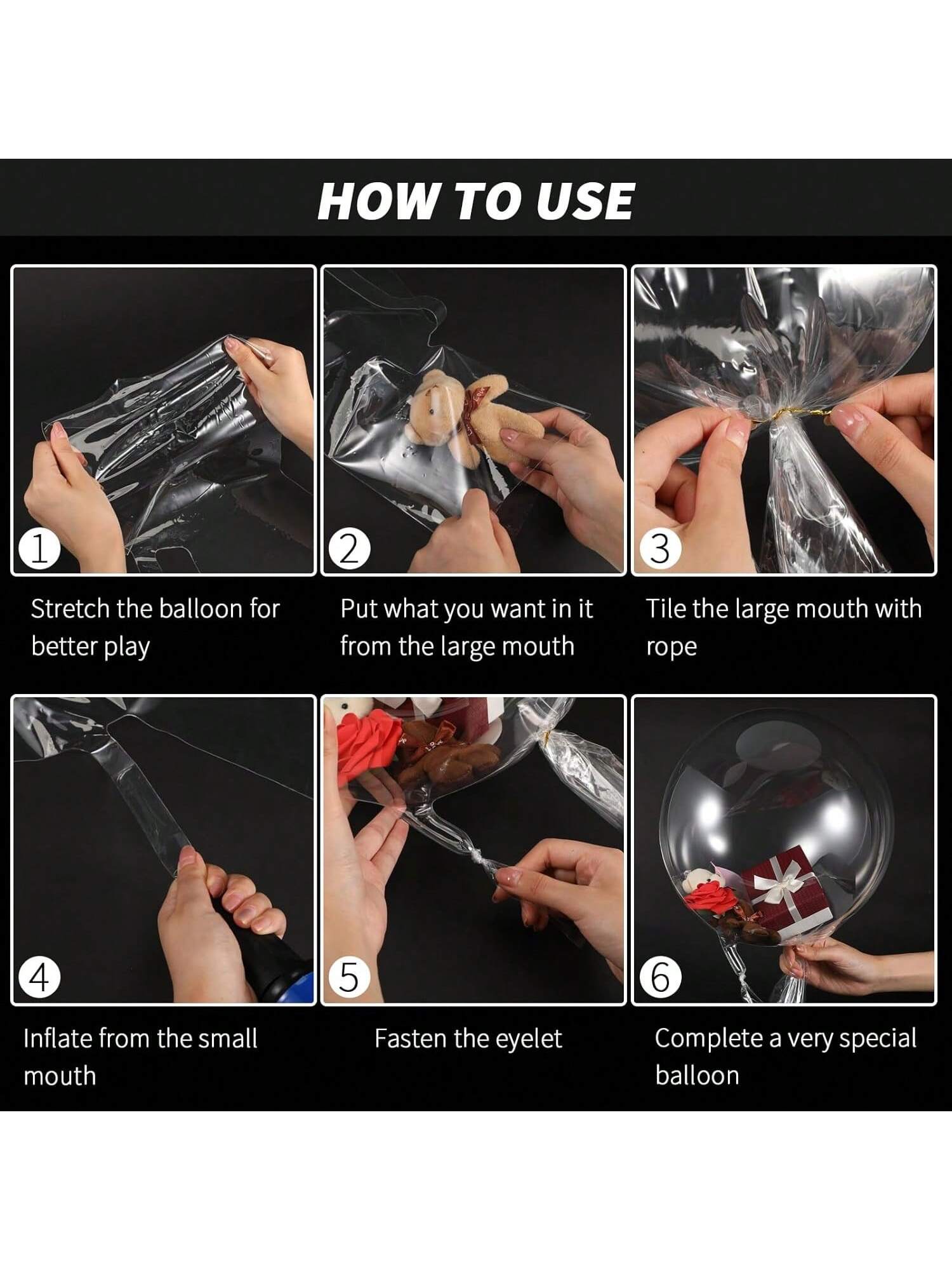 40pcs Clear Bobo Stuffed Balloons for Weddings Birthdays Party Decor