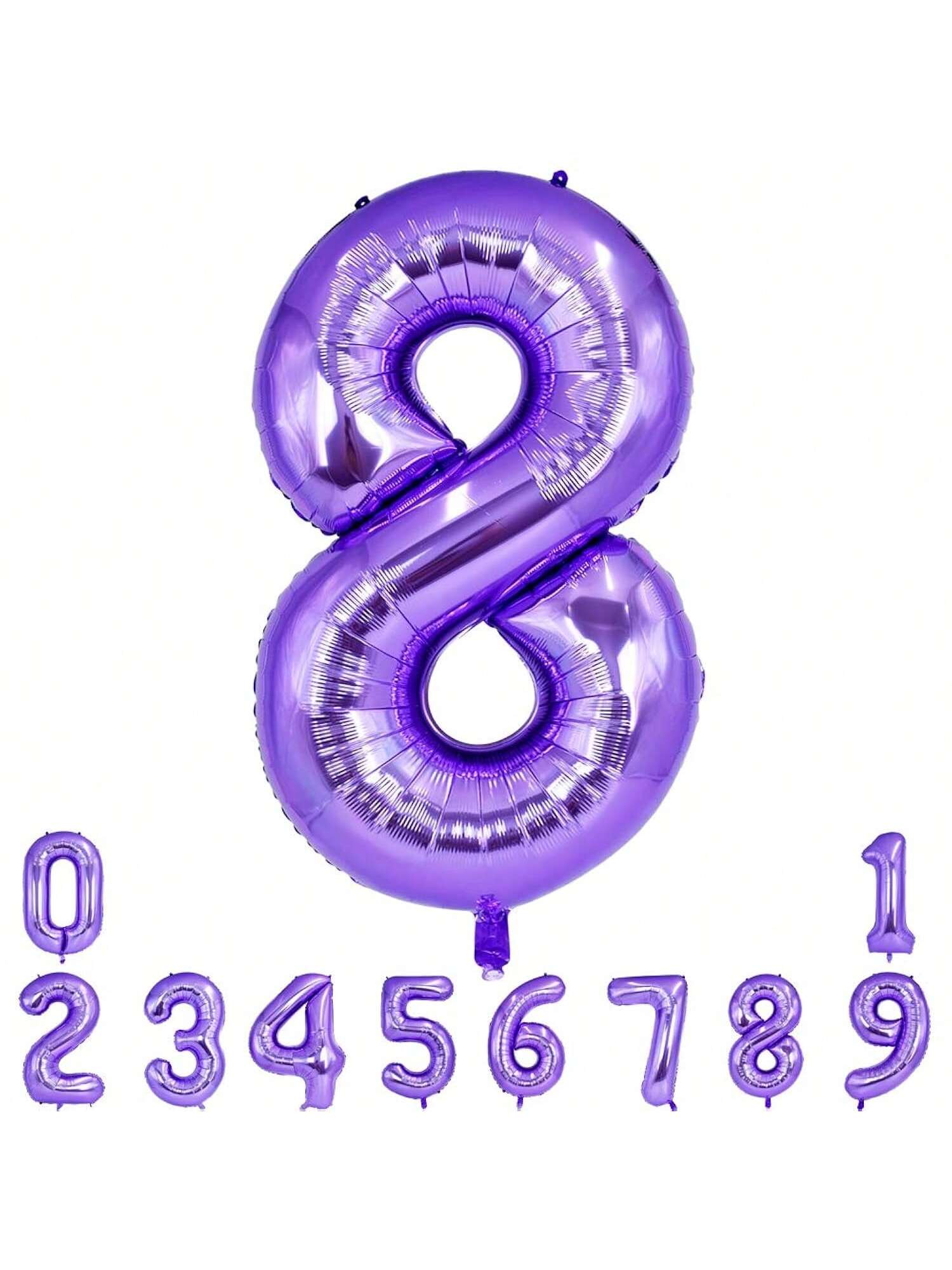 40 Inch Purple Number 8 Foil Balloon for Birthday Anniversary and Engagement Decor