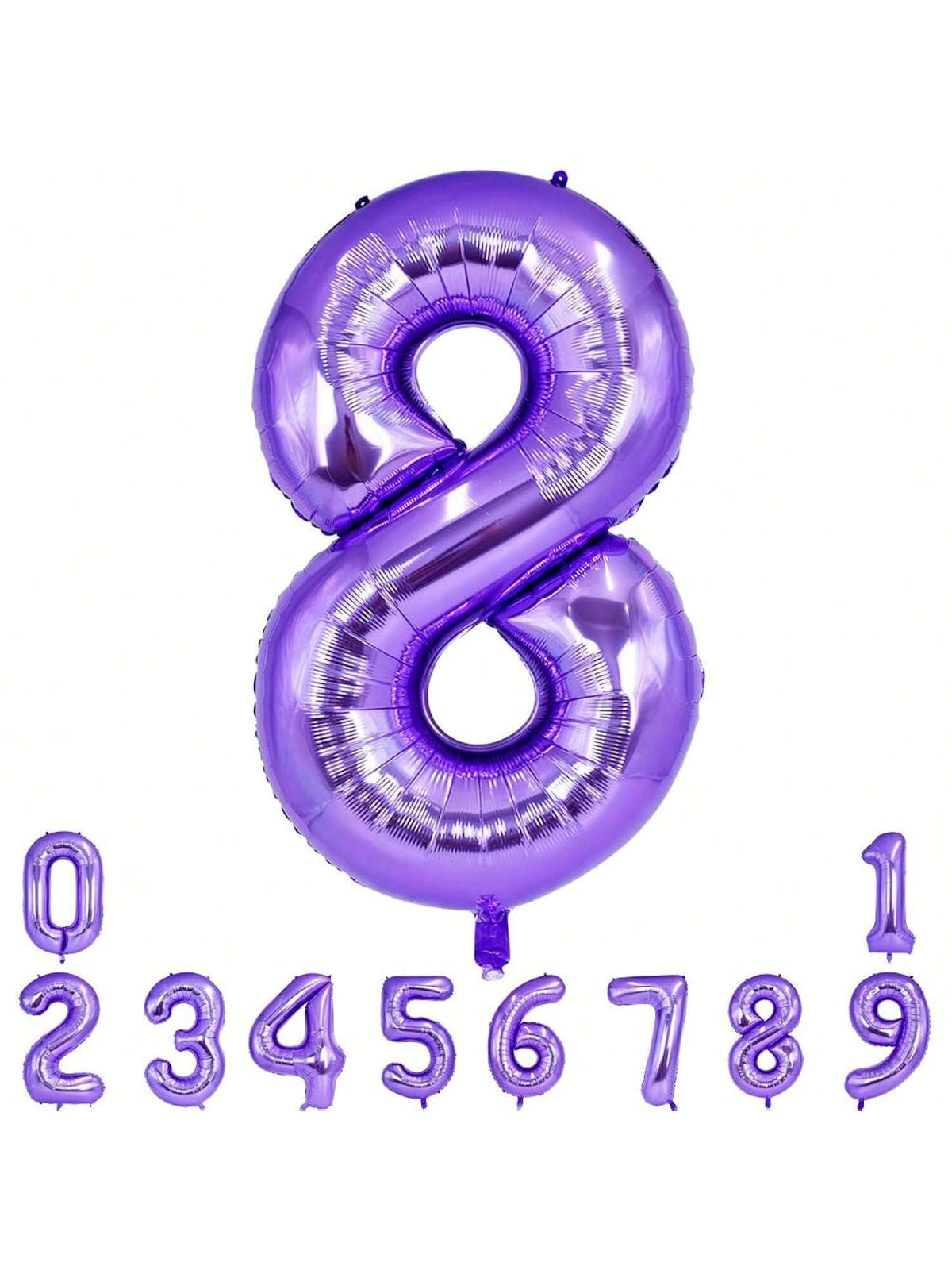 40 Inch Purple Number 8 Foil Balloon for Birthday Anniversary and Engagement Decor