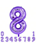 40 Inch Purple Number 8 Foil Balloon for Birthday Anniversary and Engagement Decor