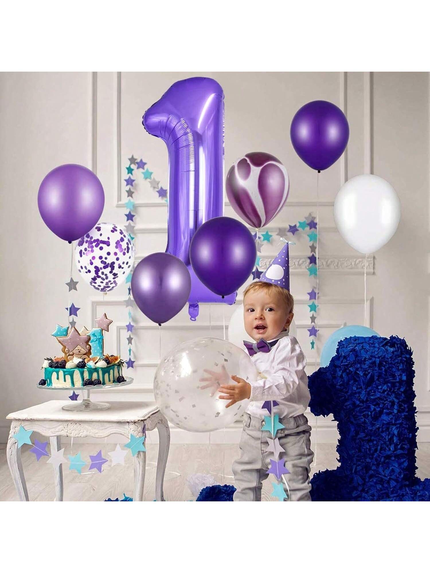40 Inch Purple Number 8 Foil Balloon for Birthday Anniversary and Engagement Decor