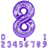 40 Inch Purple Number 8 Foil Balloon for Birthday Anniversary and Engagement Decor