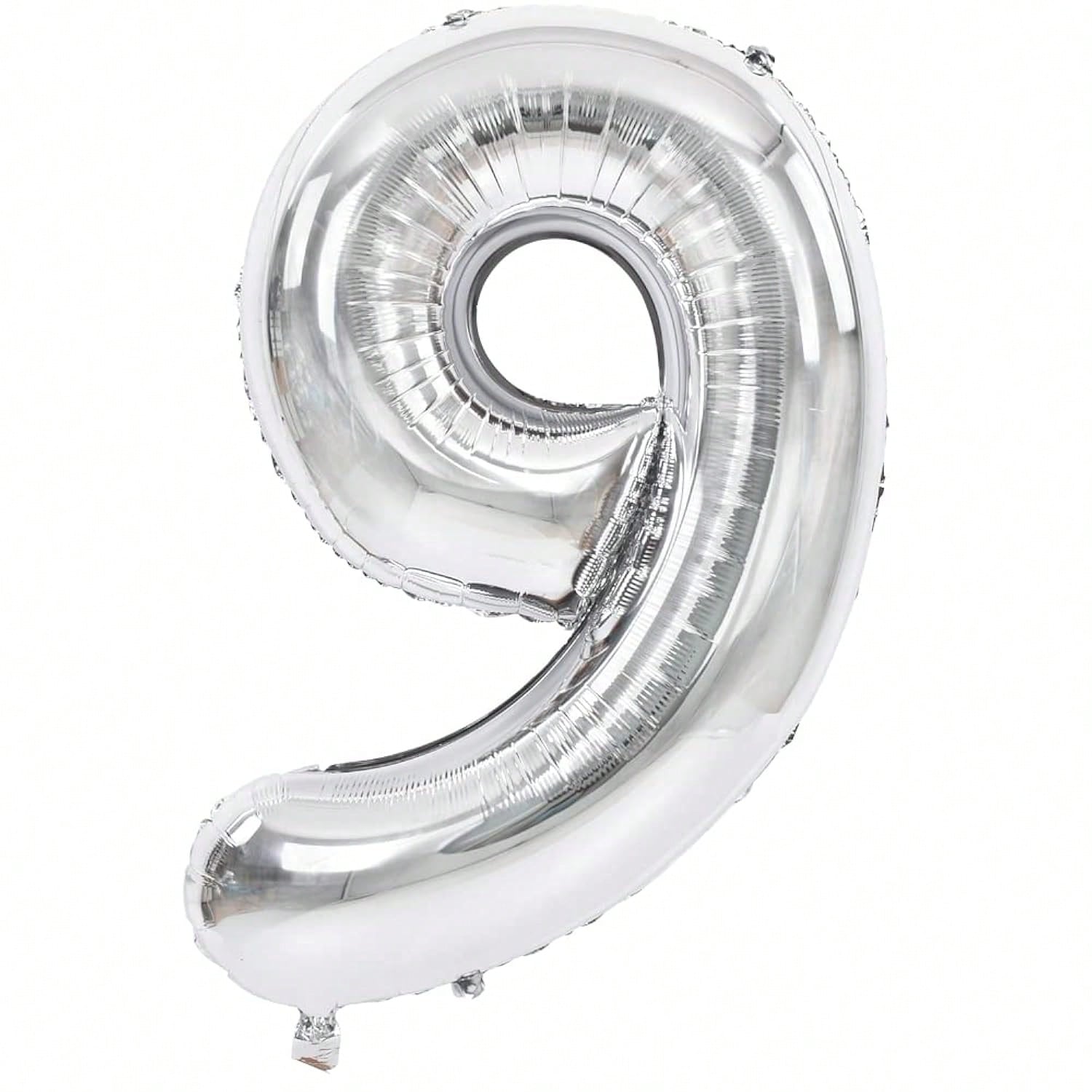 40-Inch Silver Number 9 Foil Balloon for Birthday, Anniversary, or Party Decor