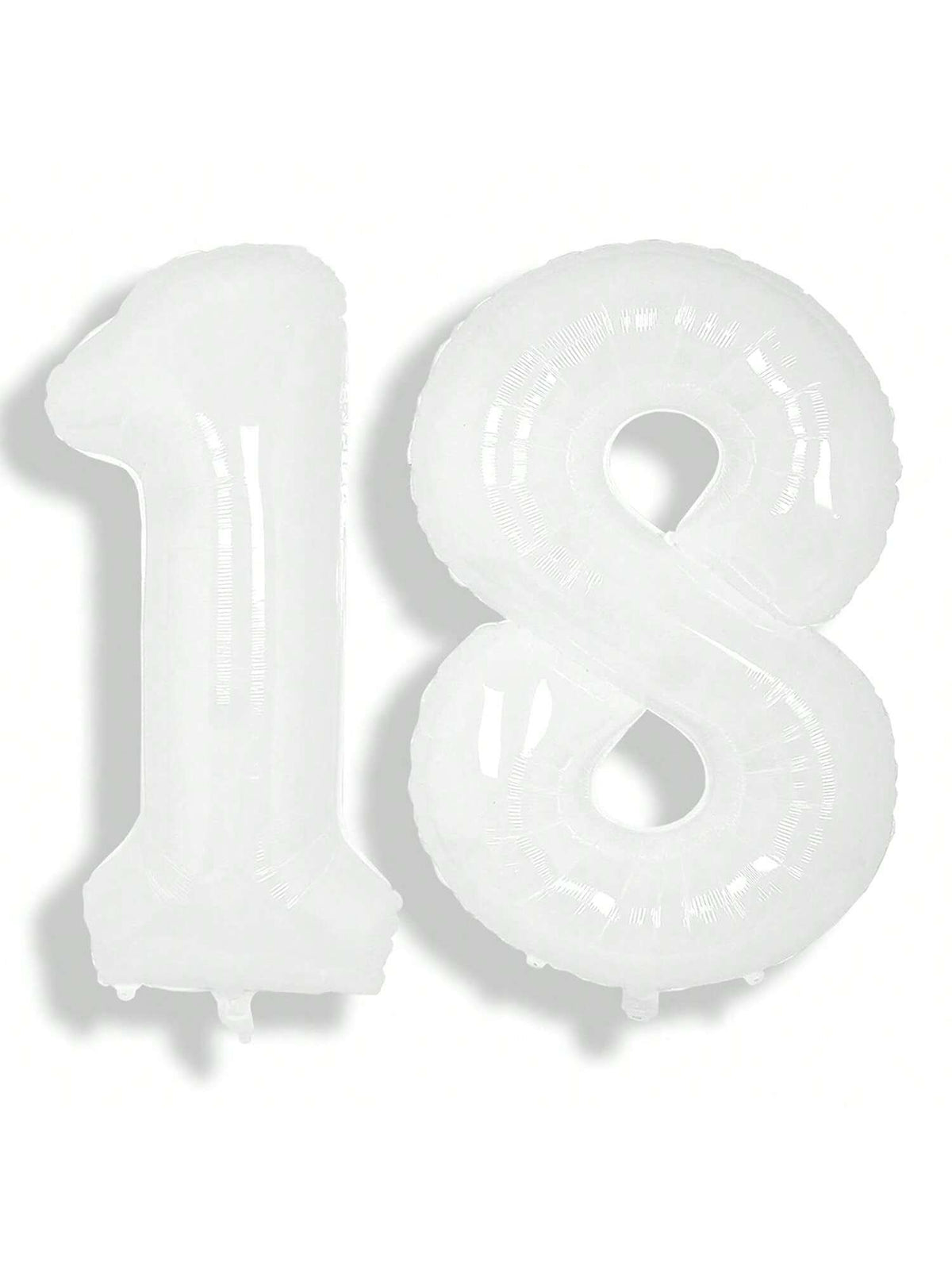 40 Inch White Number 18 Foil Balloon for 18th Birthday or Anniversary Decor